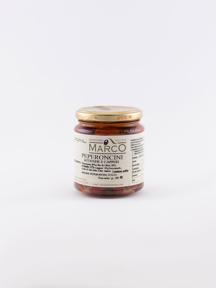 Peperoncini ripieni capperi acciughe 280 g
